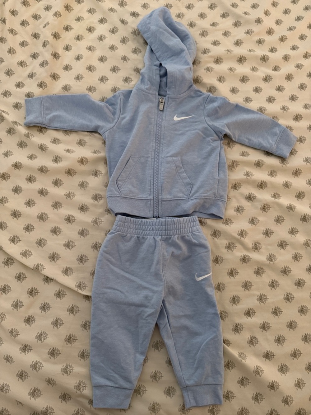 Nike Baby Hooded Zip Sweatshirt and Joggers in Pale Blue